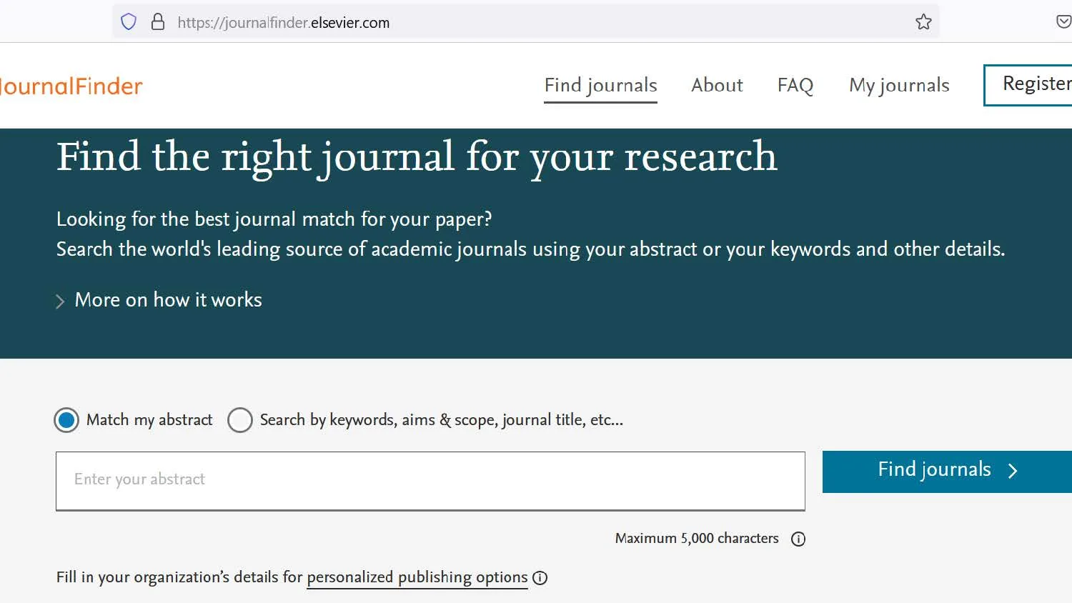 Finding the best journal for a paper